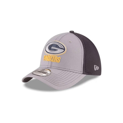 New Era Green Bay Packers Neo 39THIRTY Stretch Fit Hat - Gray / Navy