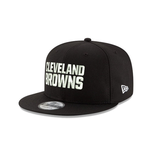 New Era Cleveland Browns Black & White 9FIFTY Snapback Hat - Black