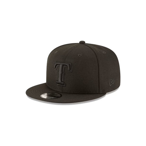 New Era Texas Rangers Black on Black 9FIFTY Snapback Hat - Black