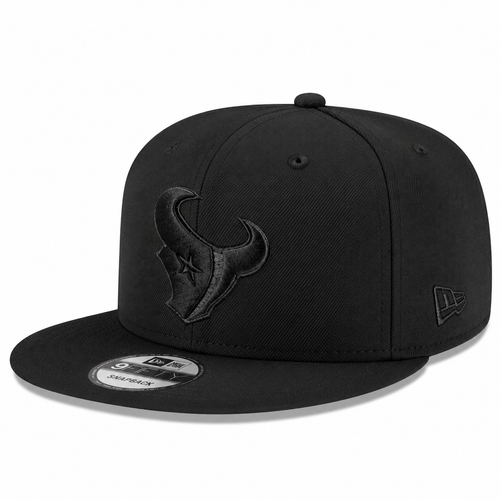 New Era Houston Texans Black on Black 9FIFTY Snapback Hat - Black