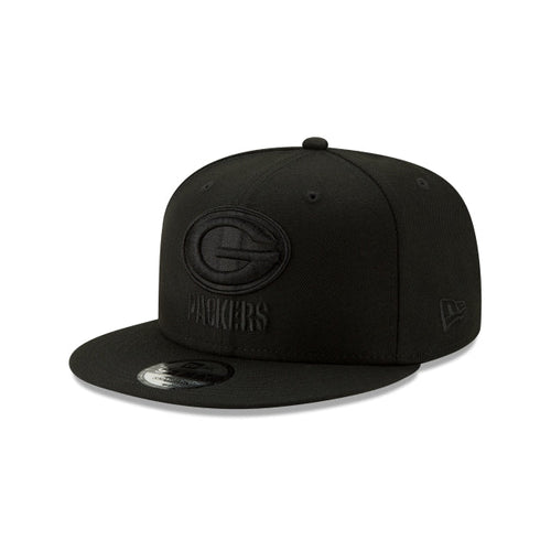 New Era Green Bay Packers Black on Black 9FIFTY Snapback Hat - Black