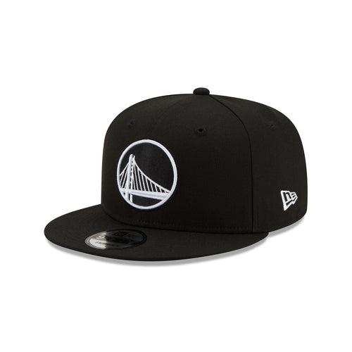New Era Golden State Warriors Black & White 9FIFTY Snapback Hat - Black