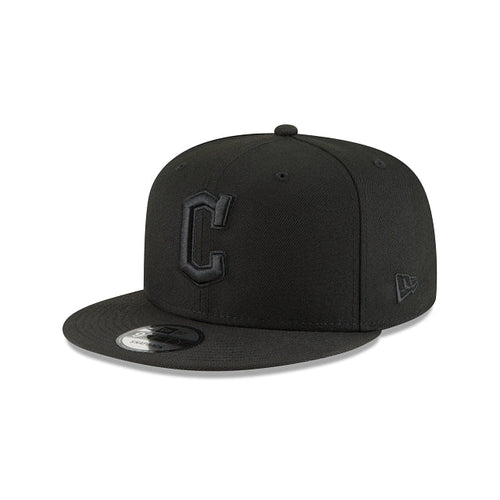 New Era Cleveland Guardians Black on Black 9FIFTY Snapback Hat - Black