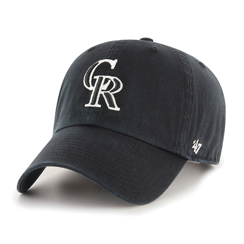 '47 Brand Colorado Rockies Clean Up Adjustable Hat - Black/Black