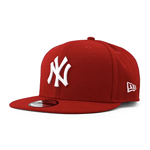 New Era Mens New York Yankees Scarlet Red 9Fifty Adjustable Snapback