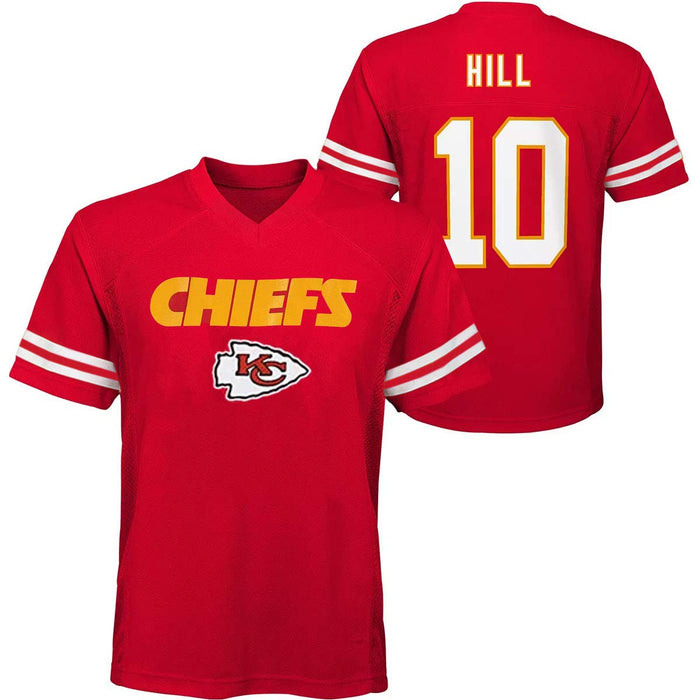 Tyreek Hill Kansas City Chiefs #10 Kids Size 4-12 Player Name & Number Jersey Red (Kids X-Small 4)