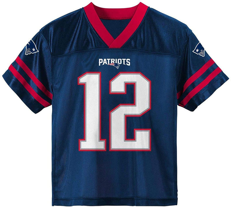 Tom Brady New England Patriots Navy #12 Youth 4-20 Home Player Jersey (Small)