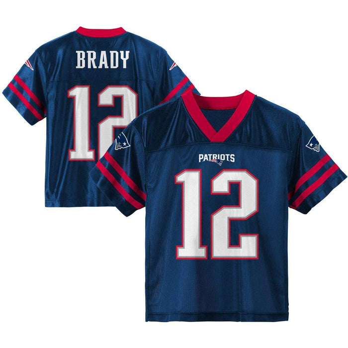 Tom Brady New England Patriots Navy #12 Youth 4-20 Home Player Jersey (Small)