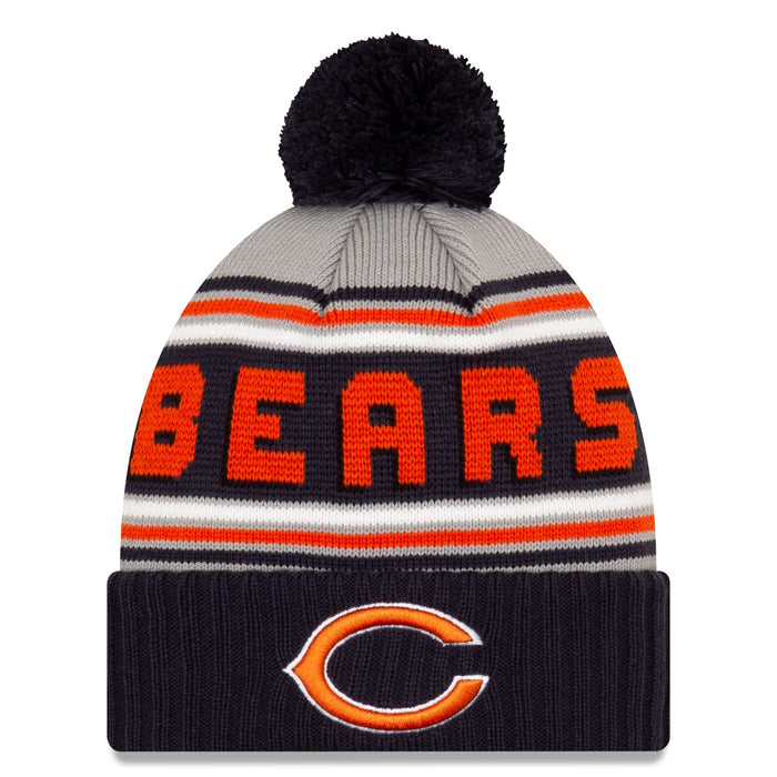 New Era Men's Gray/Navy Chicago Bears Declare Cuffed Knit Hat with Pom