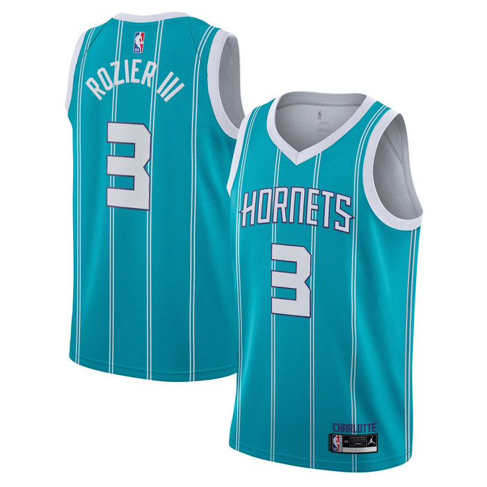 Terry Rozier Charlotte Hornets #3 Youth 8-20 Aqua Icon Edition Swingman Jersey (10-12)