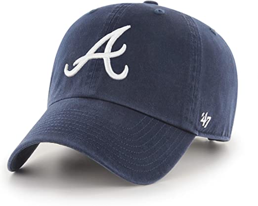 47 Brand MLB Clean Up Hat Atlanta Braves Navy