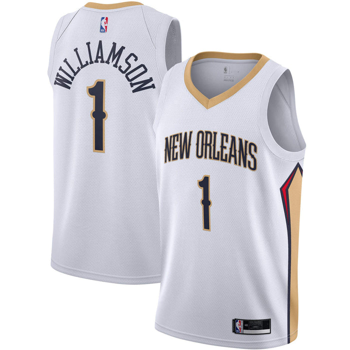 Zion Williamson New Orleans Pelicans #1 White Youth 8-20 Association Edition Swingman Jersey (8)