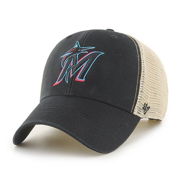 47 Brand MLB Flagship Wash MVP Hat Miami Marlins Black