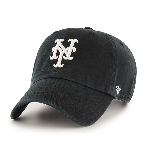 47 Brand MLB Clean Up Hat New York Mets Black