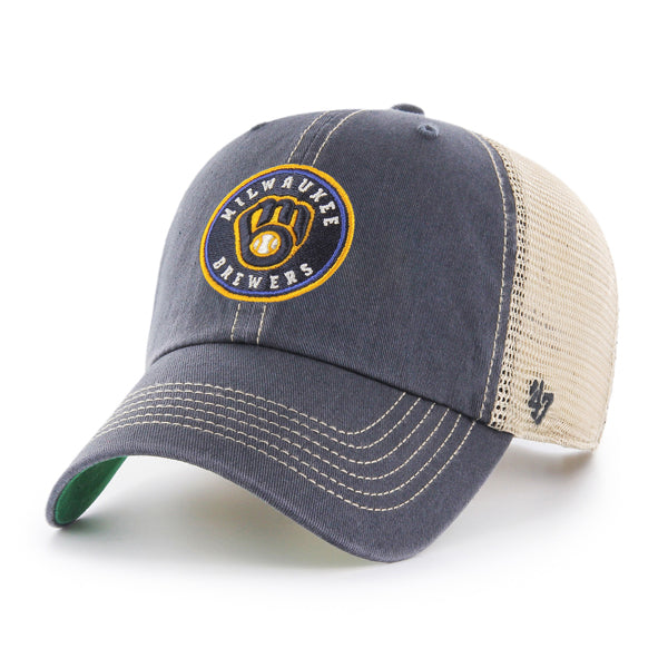 47 Brand MLB Trawler Clean Up Hat Milwaukee Brewers Navy Cooperstown