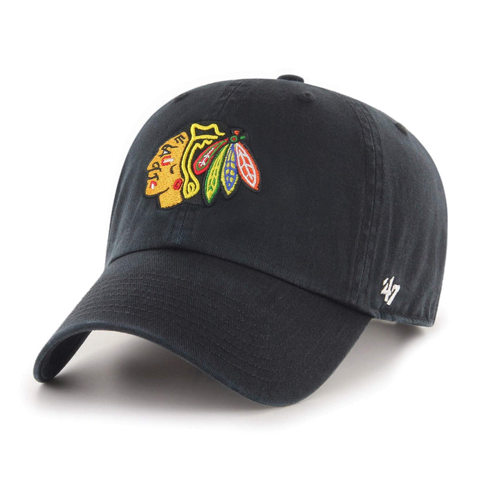 47 Brand NHL Clean Up Hat Chicago Blackhawks Black