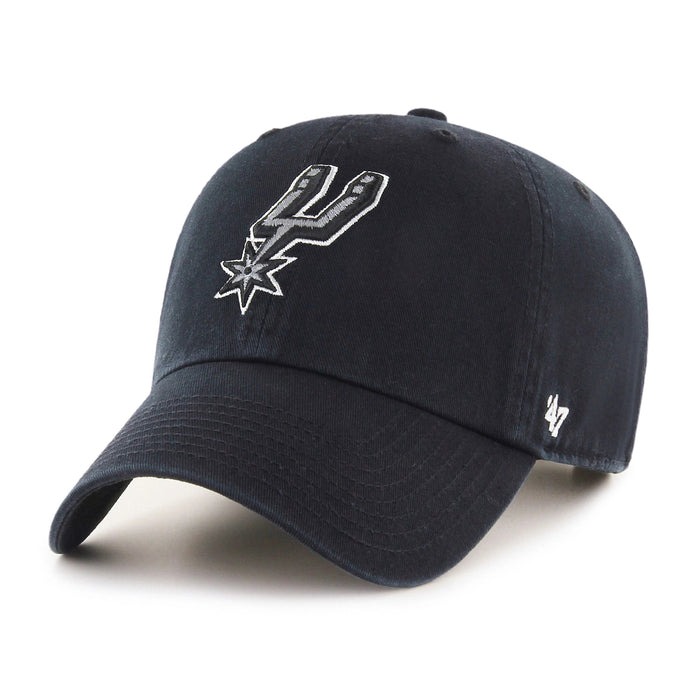 47 Brand NBA Clean Up Hat San Antonio Spurs Black