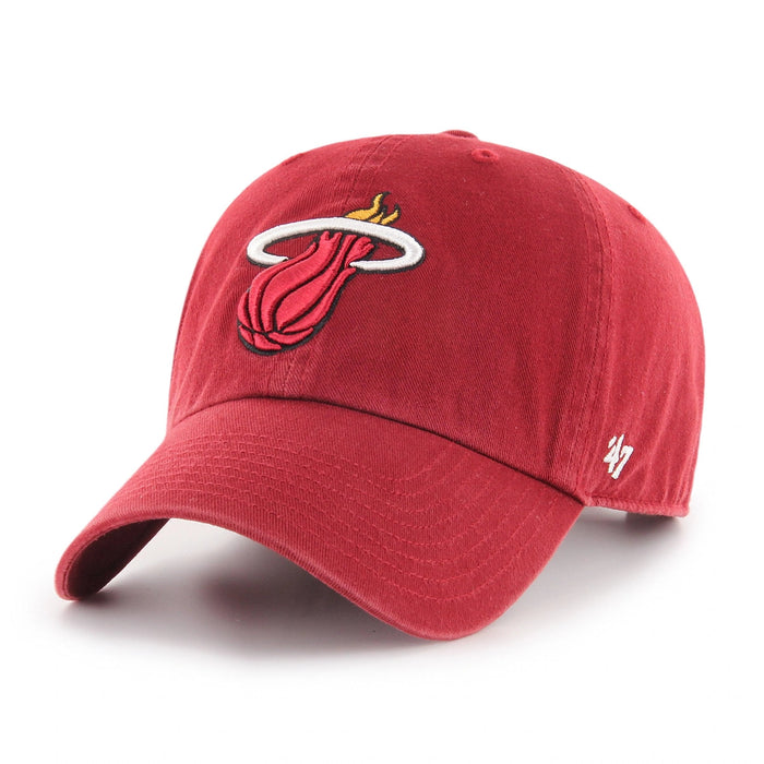 47 Brand NBA Clean Up Hat Miami Heat Red