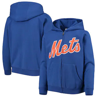 Outerstuff MLB New York Mets Youth Wordmark Full-Zip Hoodie