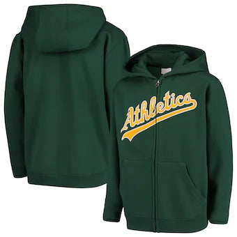 Outerstuff MLB Oakland A's Youth Wordmark Full-Zip Hoodie