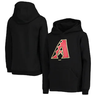 Outerstuff MLB Arizona Diamondbacks Youth Primary Team Logo Pullover Hoodie - Black