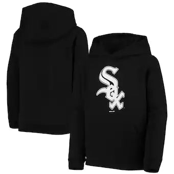 Outerstuff MLB Chicago White Sox Youth Primary Team Logo Pullover Hoodie - Black