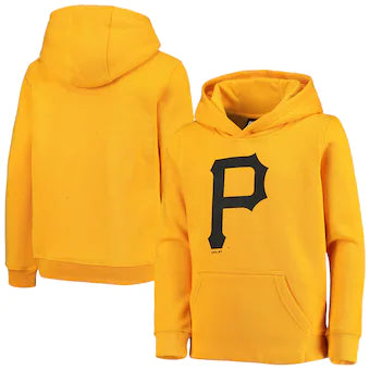 Outerstuff MLB Pittsburgh Pirates Youth Primary Team Logo Pullover Hoodie - Yellow