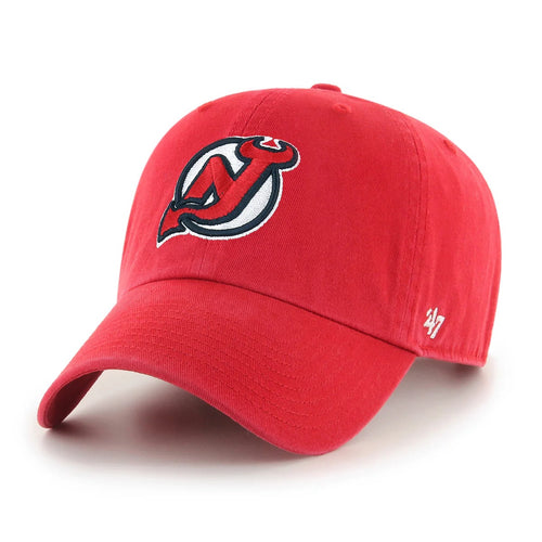 '47 Brand New Jersey Devils Clean Up Adjustable Hat - Red