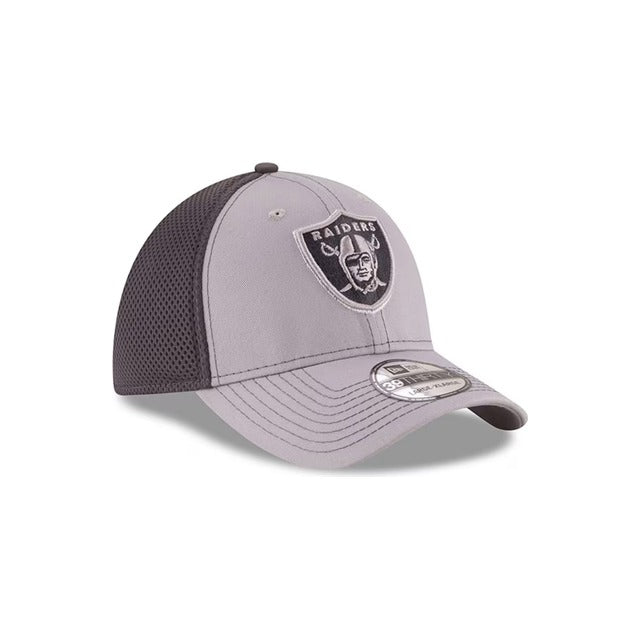 Las Vegas Raiders Neo 39THIRTY Stretch Fit Hat - Gray / Navy