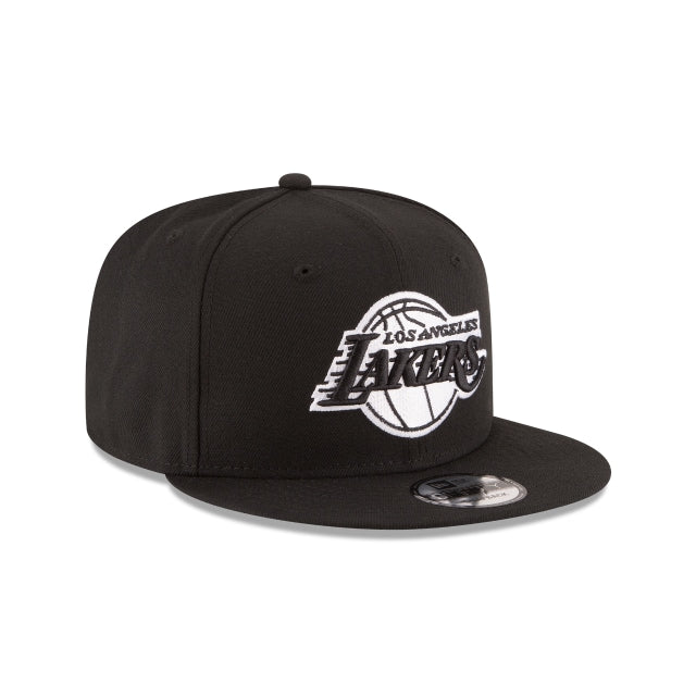 New Era Los Angeles Lakers Basic Black 9FIFTY Snapback Hat - View 3
