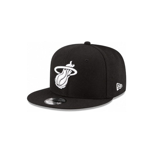 New Era Miami Heat Black & White 9FIFTY Snapback Hat - Black