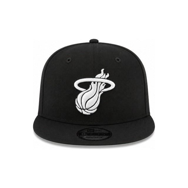 Miami Heat Black &amp; White 9FIFTY Snapback Hat - Black