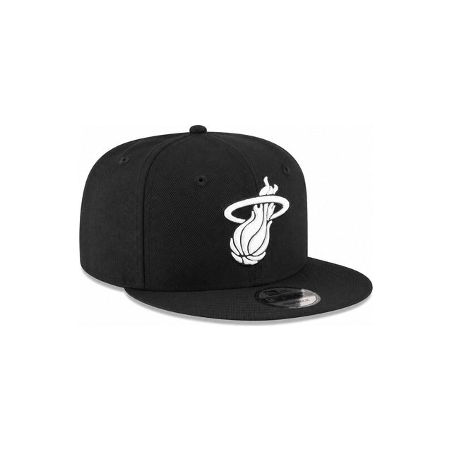 Miami Heat Black &amp; White 9FIFTY Snapback Hat - Black
