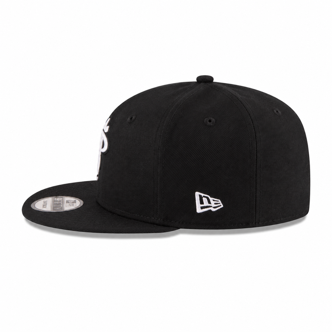 New Era Miami Heat Black &amp; White 9FIFTY Snapback Hat - Black