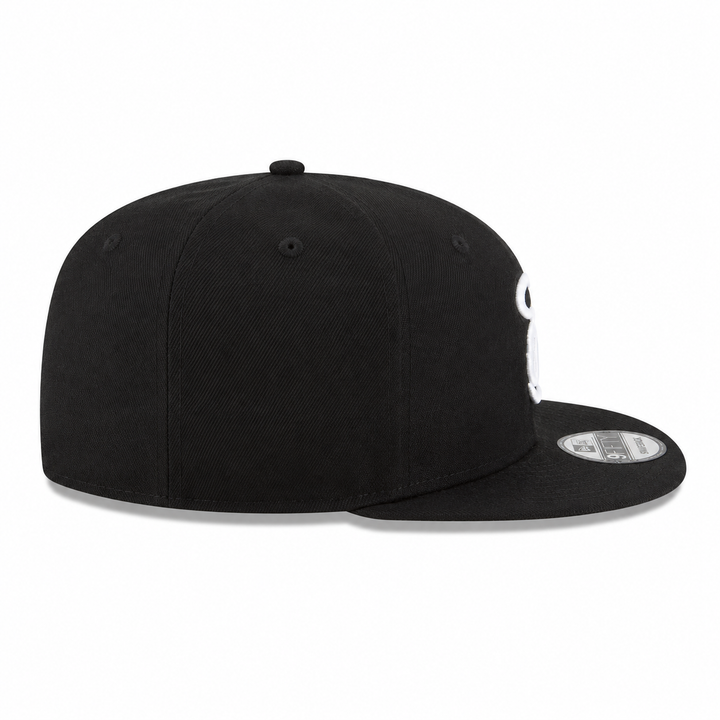 New Era Miami Heat Black &amp; White 9FIFTY Snapback Hat - Black