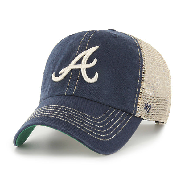 47 Brand Atlanta Braves Trawler Clean Up Adjustable Hat - Navy/Green - Front