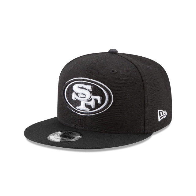 New Era San Francisco 49ers Black & White 9FIFTY Snapback Hat - View 1