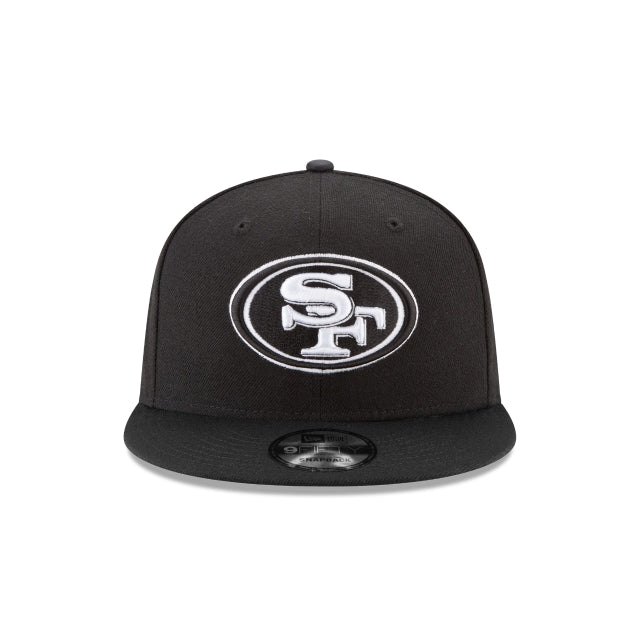 New Era San Francisco 49ers Black &amp; White 9FIFTY Snapback Hat - View 3