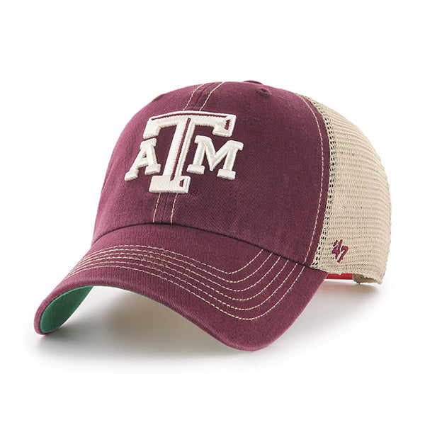 47 Brand Texas A&amp;M Aggies Trawler Clean Up Adjustable Hat - Texas Maroon/Cream - Front