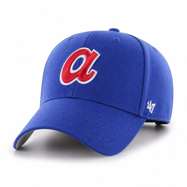 47 Brand Atlanta Braves Cooperstown MVP Adjustable Hat - Blue - Front