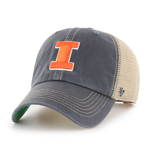 47 Brand Illinois Fighting Illini Trawler Clean Up Adjustable Hat - Gray - Front