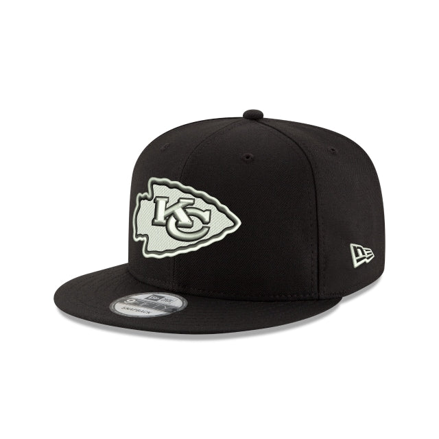 New Era Kansas City Chiefs Black &amp; White 9FIFTY Snapback Hat - View 1