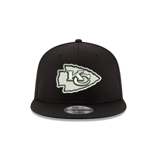 New Era Kansas City Chiefs Black &amp; White 9FIFTY Snapback Hat - View 3