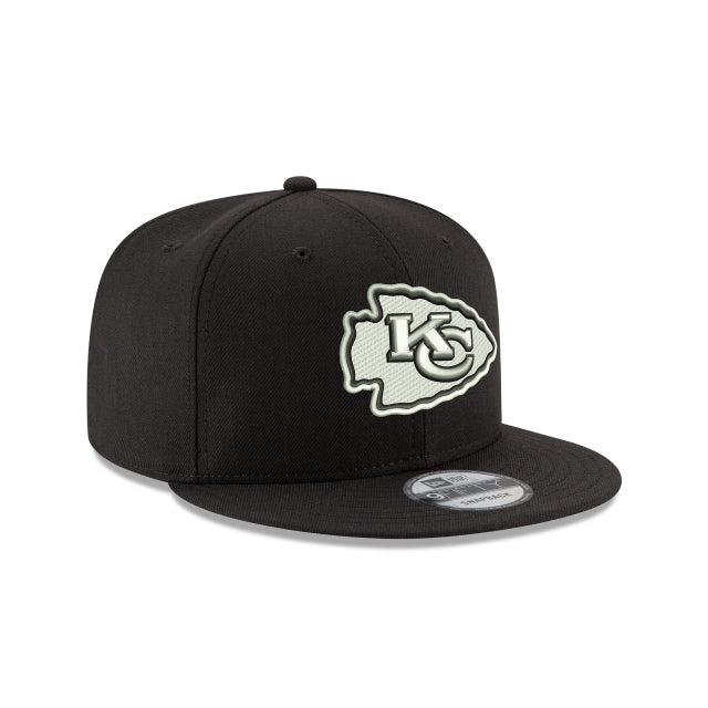 New Era Kansas City Chiefs Black &amp; White 9FIFTY Snapback Hat - View 2