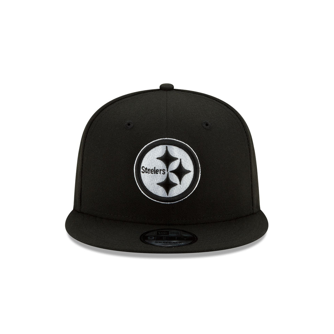 New Era Pittsburgh Steelers Black &amp; White 9FIFTY Snapback Hat - View 4