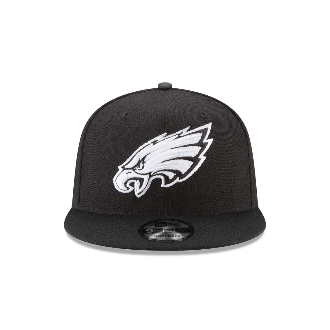 New Era Philadelphia Eagles Black &amp; White 9FIFTY Snapback Hat - View 3
