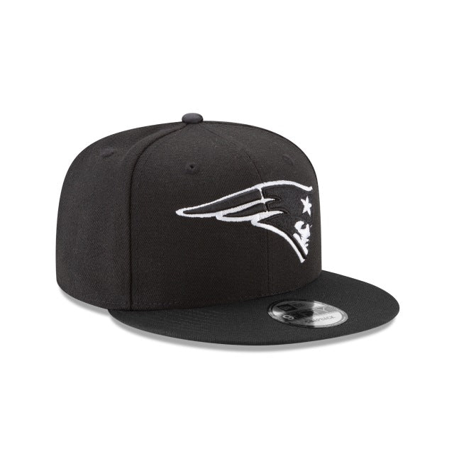 New Era New England Patriots Black &amp; White 9FIFTY Snapback Hat - View 2