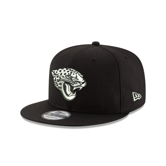 New Era Jacksonville Jaguars Black & White 9FIFTY Snapback Hat - View 1