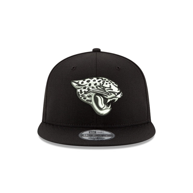 New Era Jacksonville Jaguars Black &amp; White 9FIFTY Snapback Hat - View 3