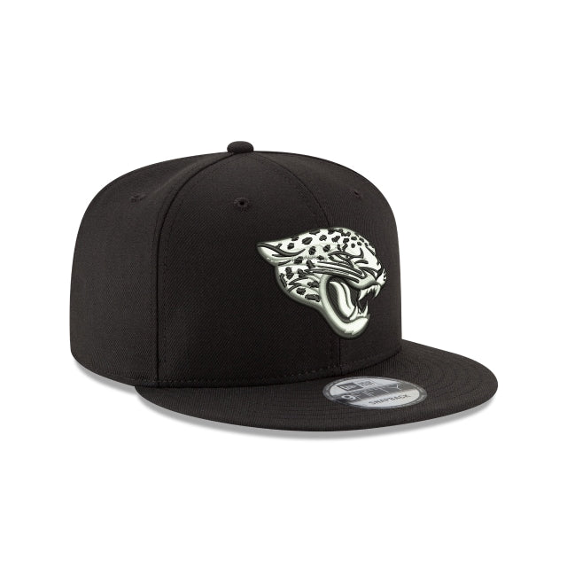 New Era Jacksonville Jaguars Black &amp; White 9FIFTY Snapback Hat - View 2